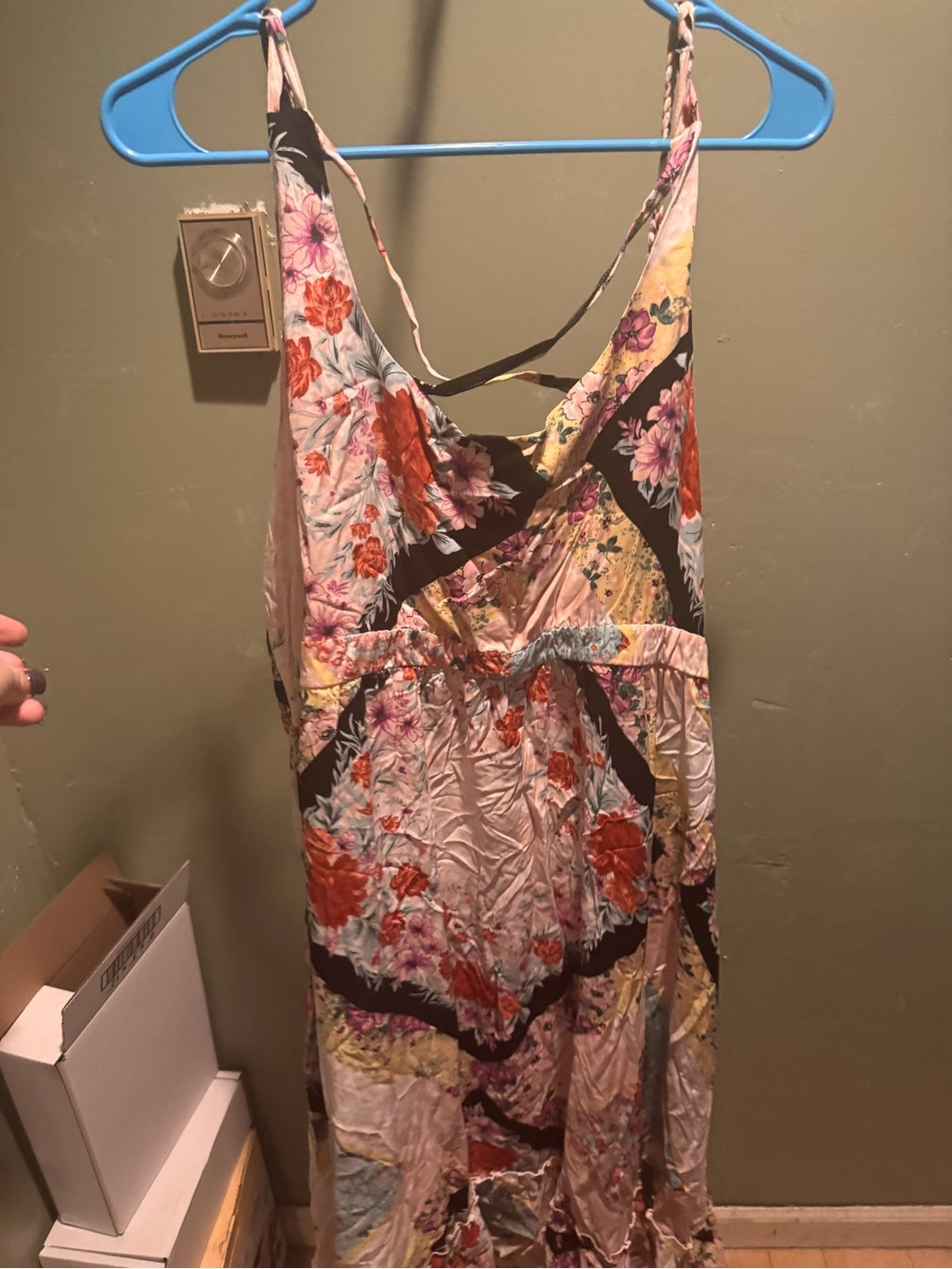 torrid Pink Floral Maxi Dress with Brown Accents